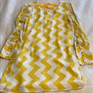 Chevron patterned yellow dress